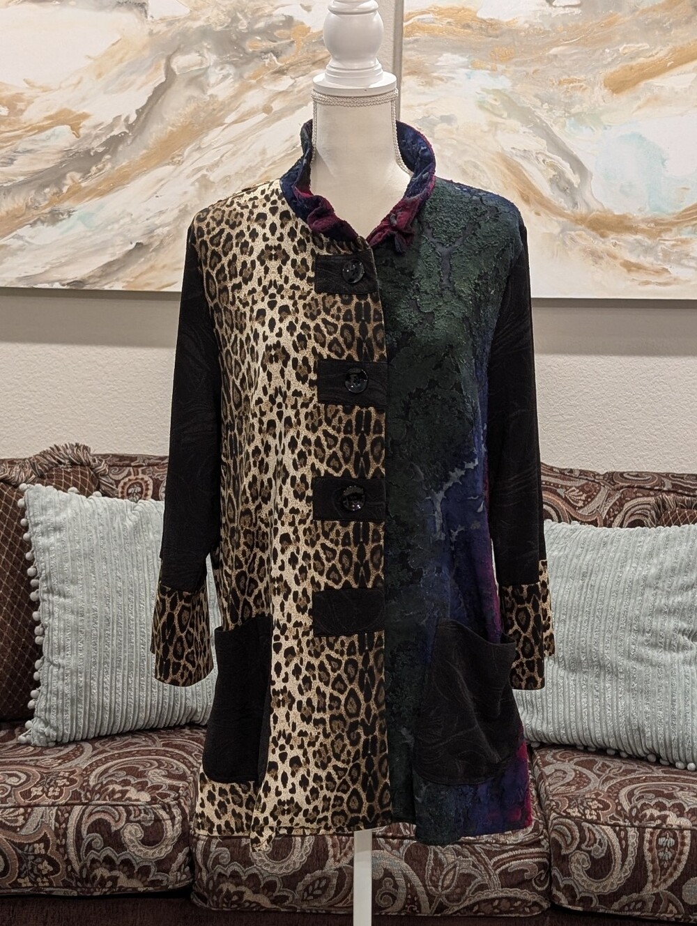 Leopard Panel Mixed-Print Women's Jacket